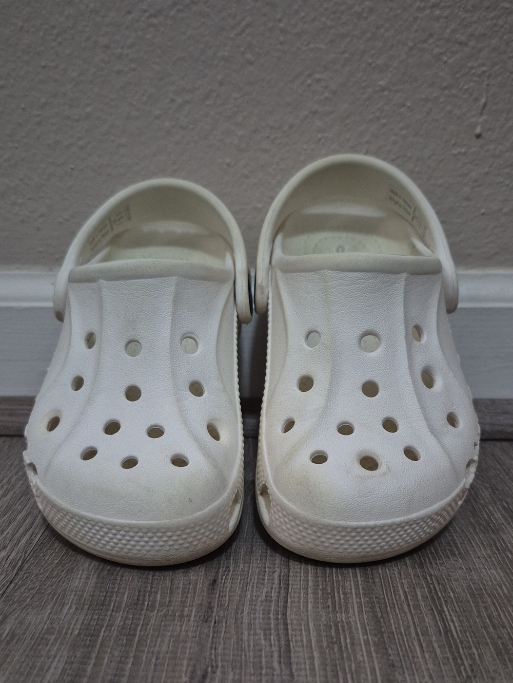 CROCS Kids White Vented Clogs with Heel Strap